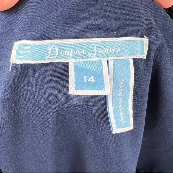 Draper James Nassau Navy Solid Keyhole Dress Size 14 - Picture 7 of 8